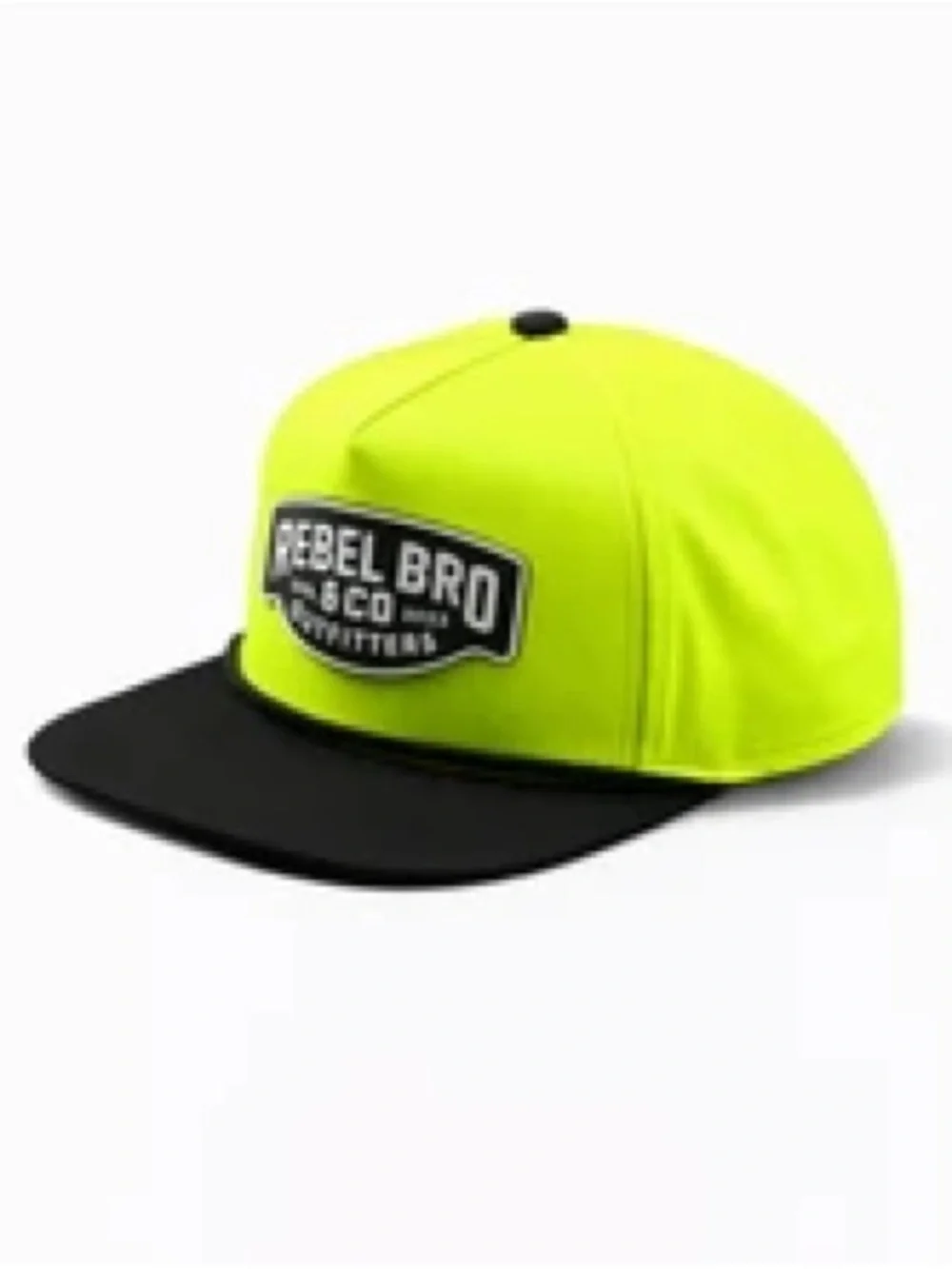 Neon Yellow & Black Kids Cap